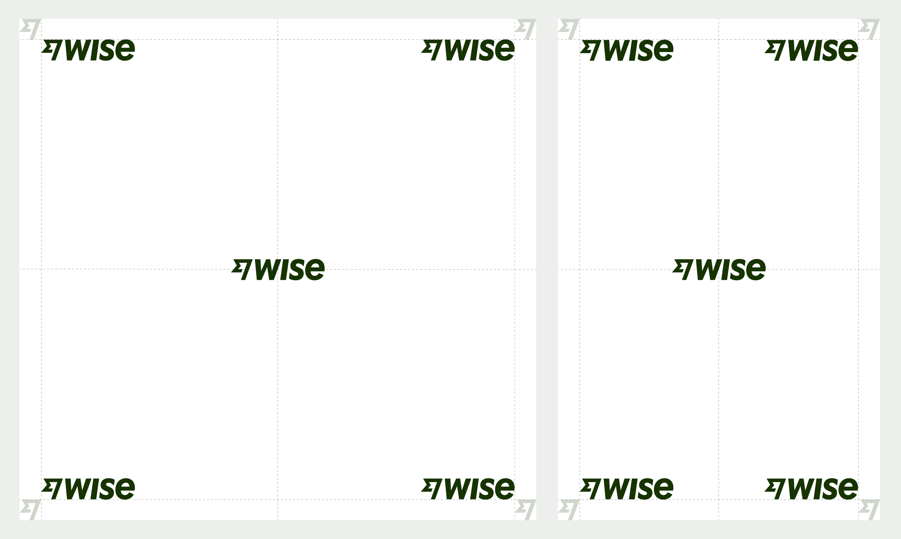Lock up showing how to position the Wise logo