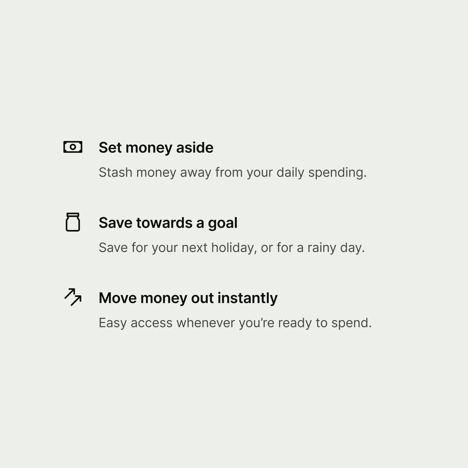 Three summary items with consistent descriptions.