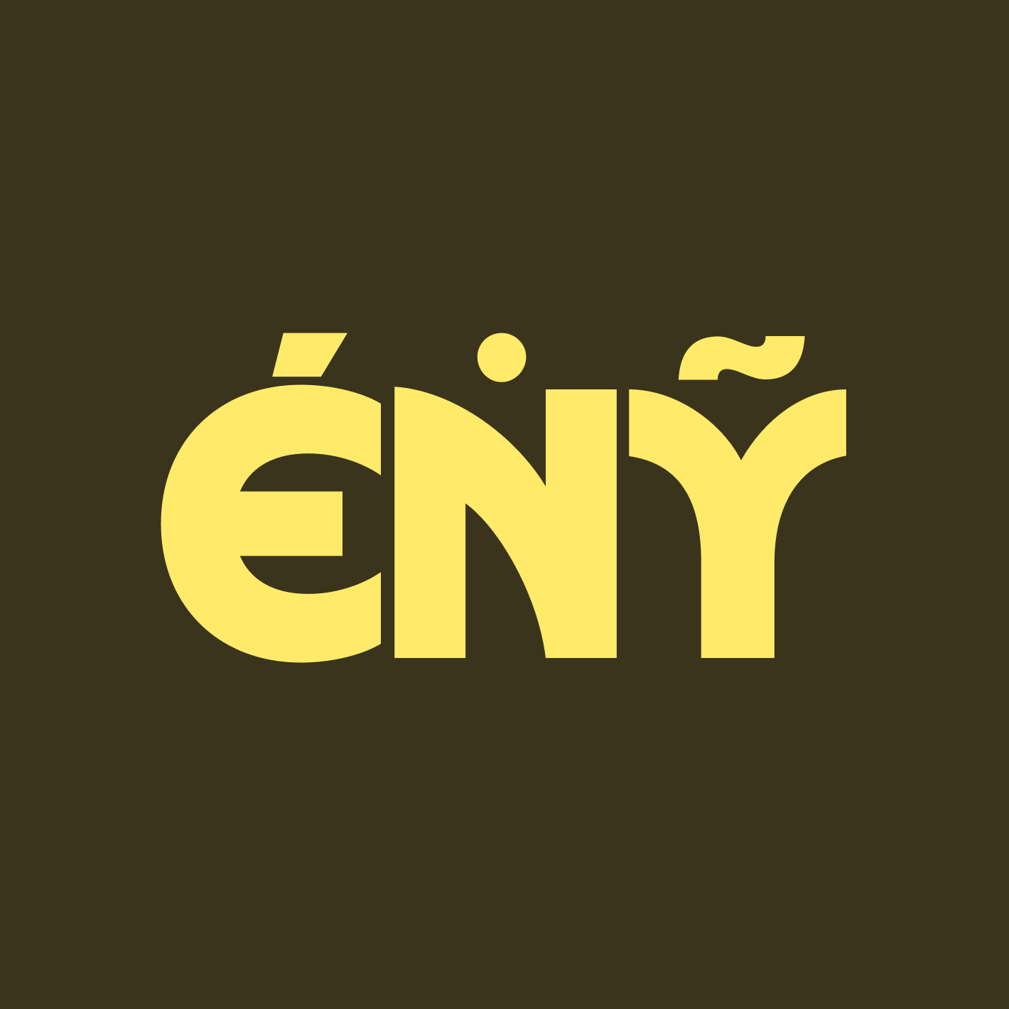 The letters 'G', 'N' and 'Y' with accents.