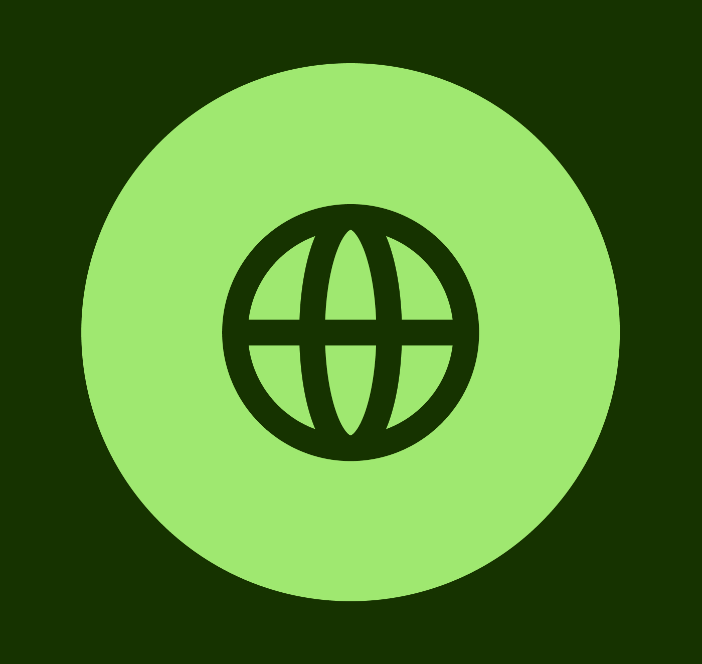 The globe icon in Forest Green.