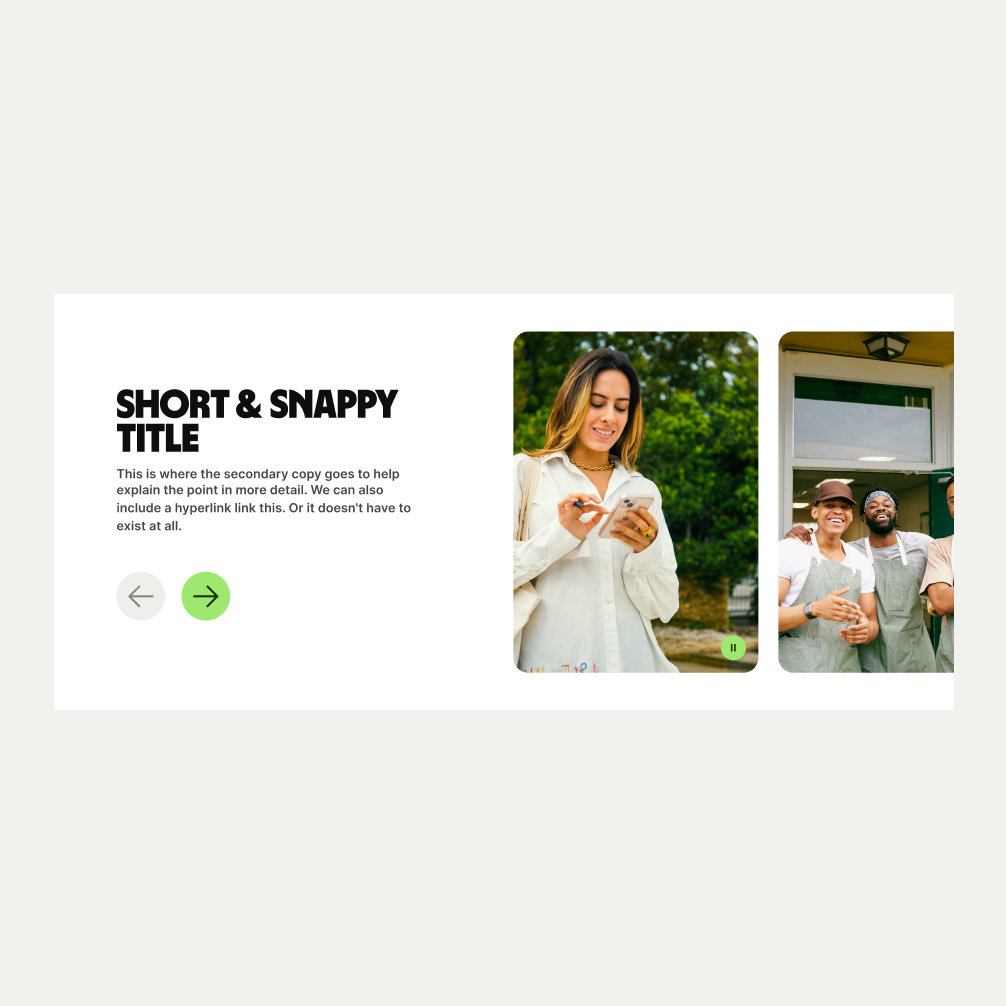 Carousel pattern with image cards