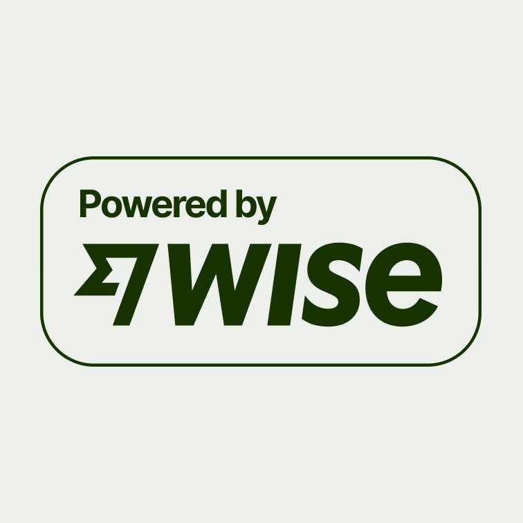 A badge that reads 'Powered by Wise'.