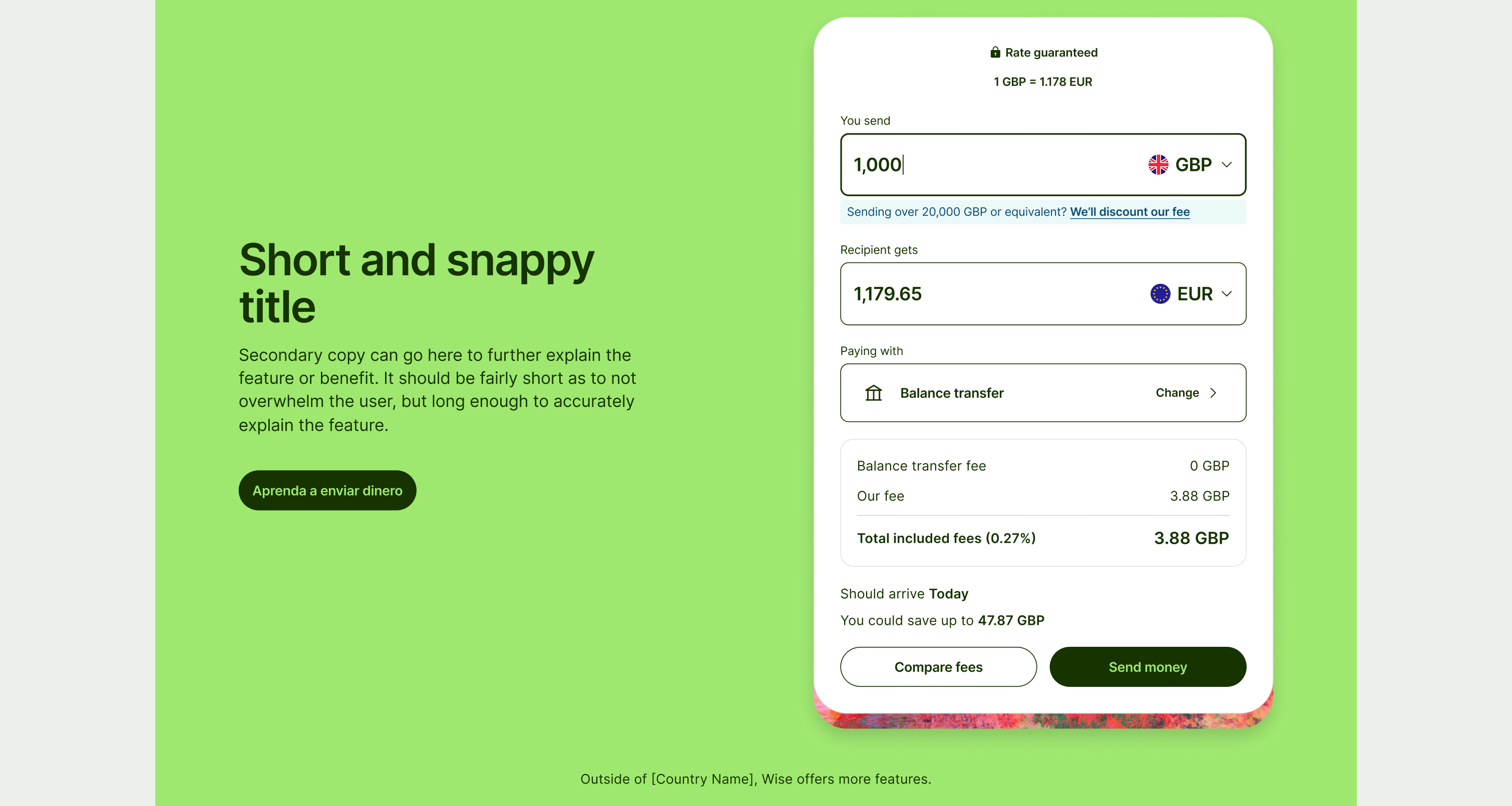 Feature Section Interactive pattern in another language