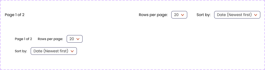 Pagination options