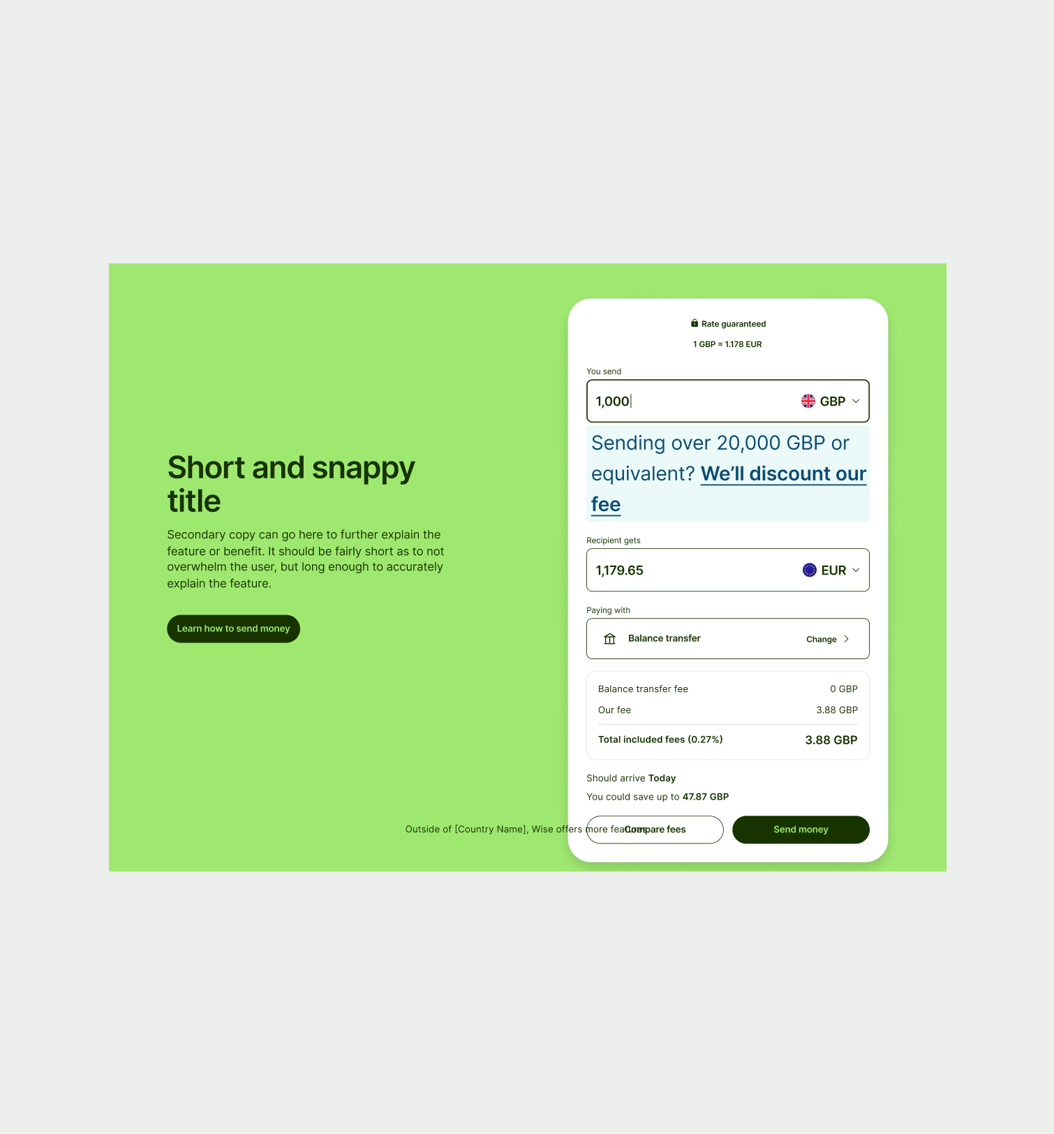Feature Section Interactive pattern in layout 1