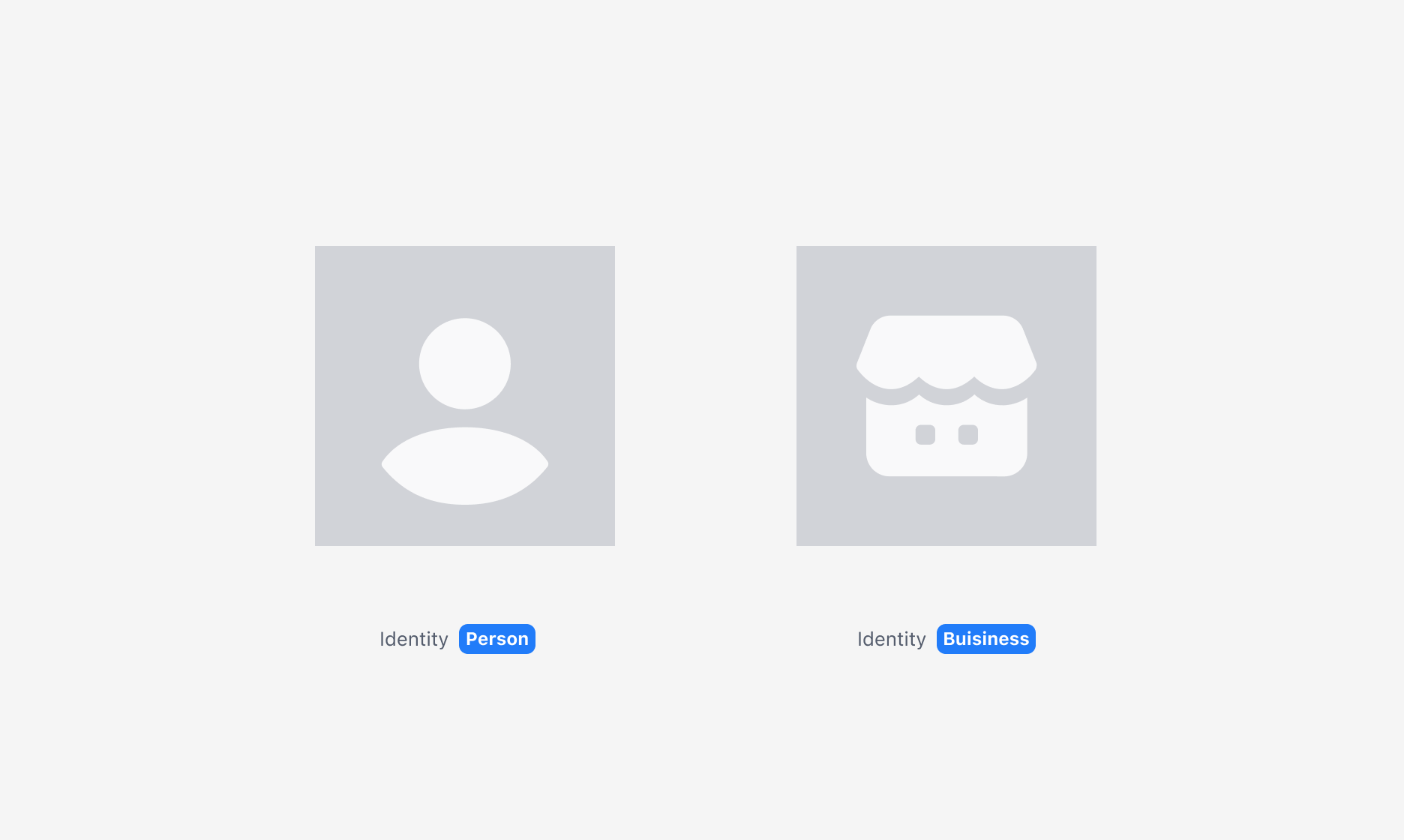 Identity Placeholder의 Identity Property - Person과 Business 두 가지 타입