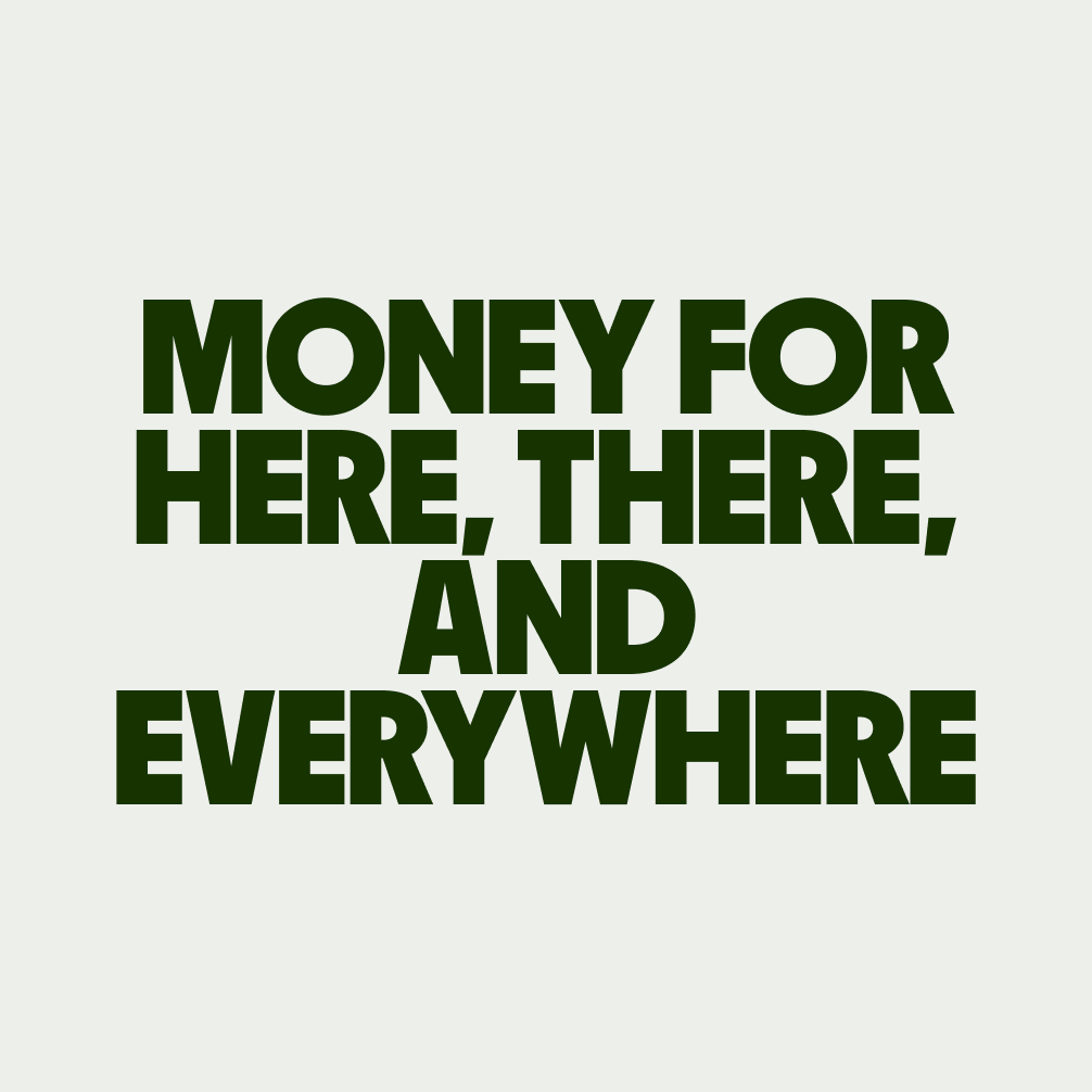 The words Riyal to Real Really Fast on a yellow background with lots of custom glyphs