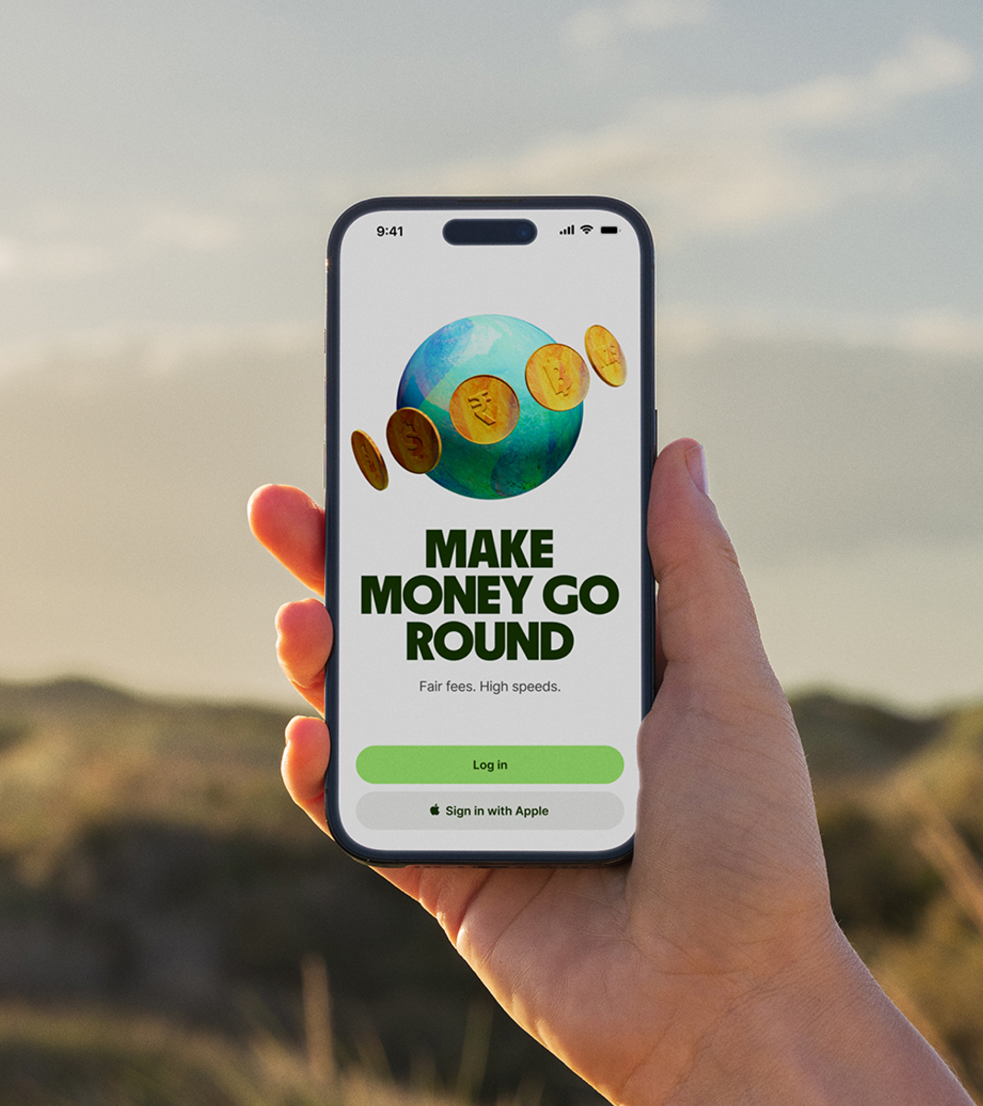 A bright green billboard with Japanese characters on it