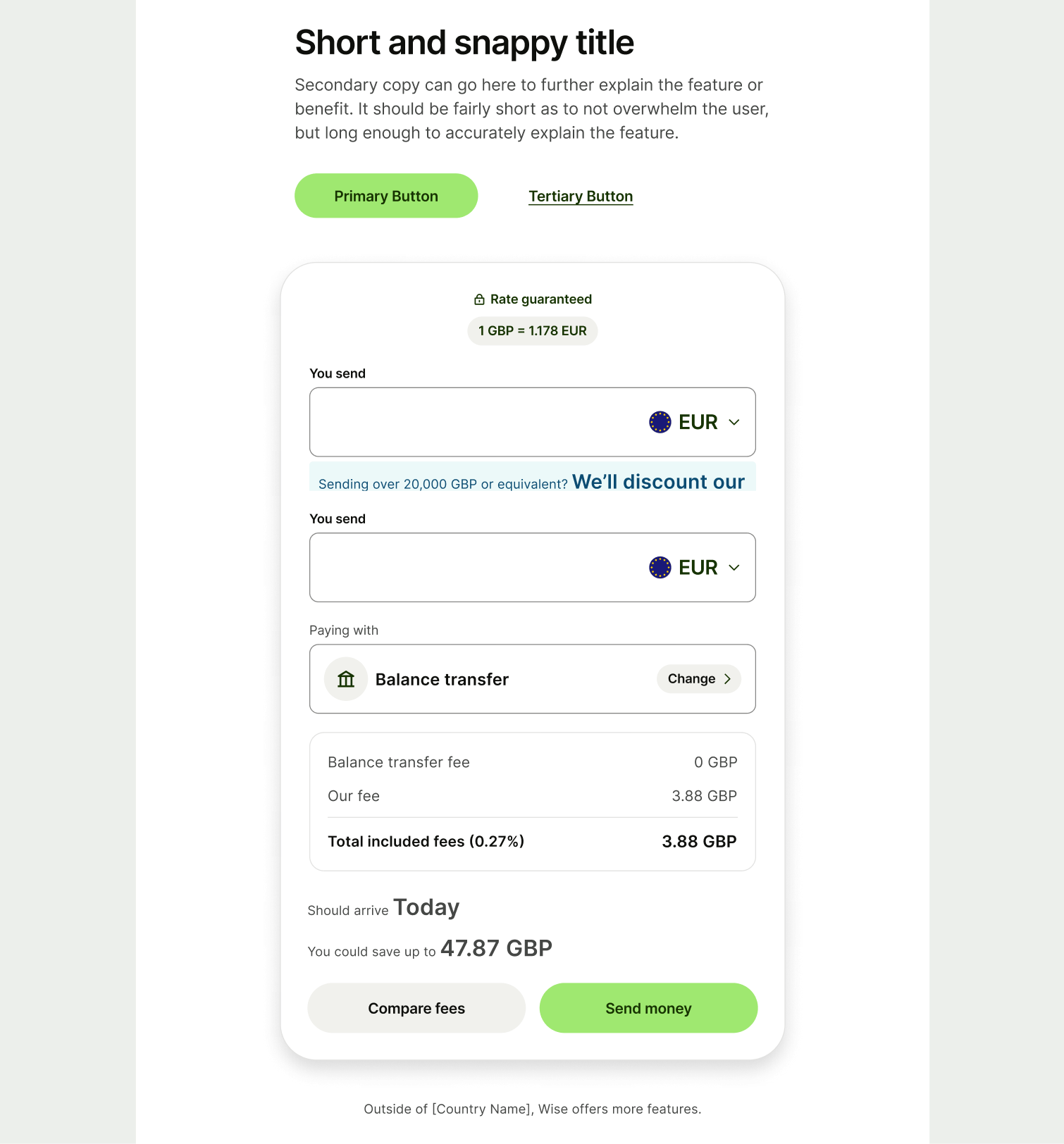 Feature Section Interactive pattern on tablet