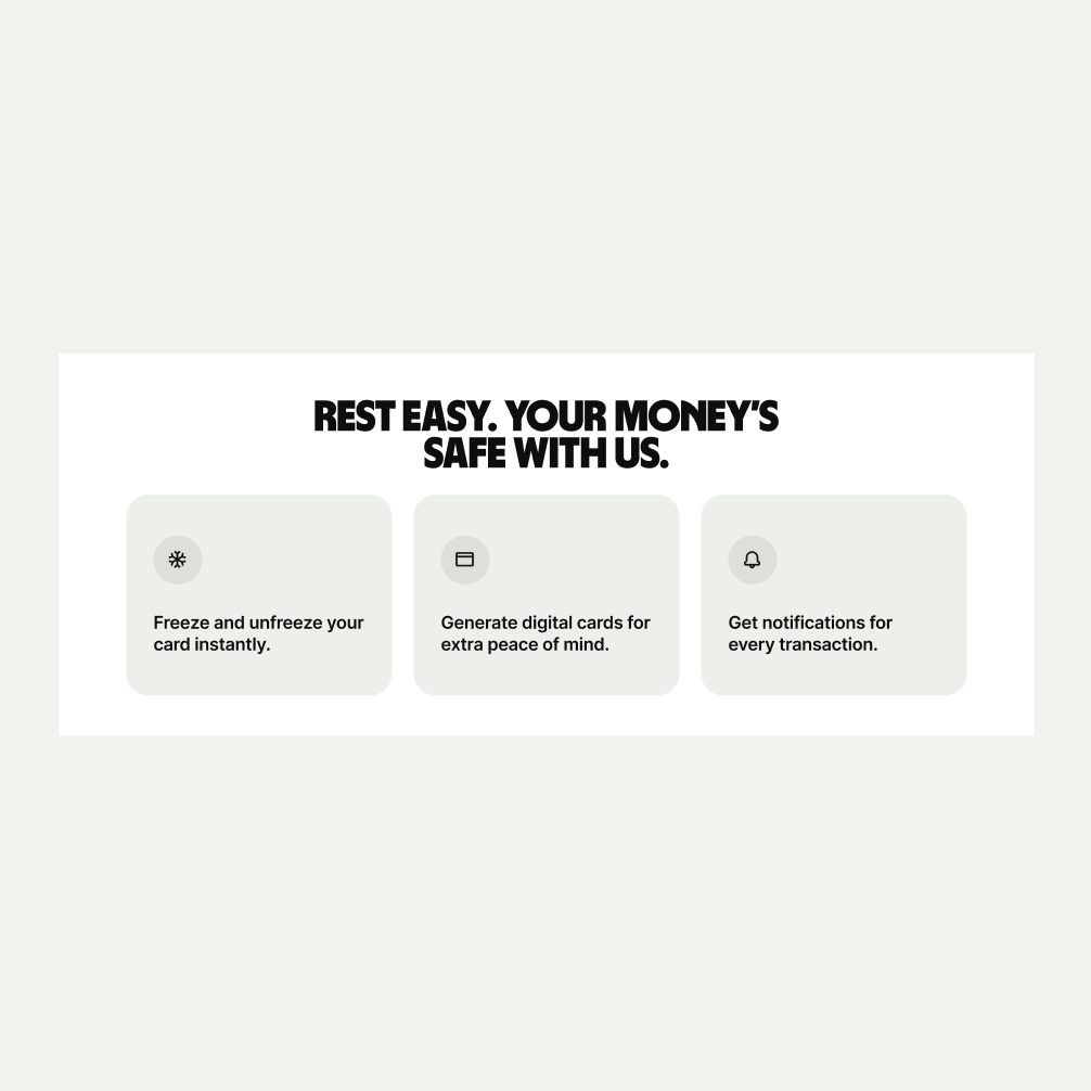Card Cluster pattern with icons