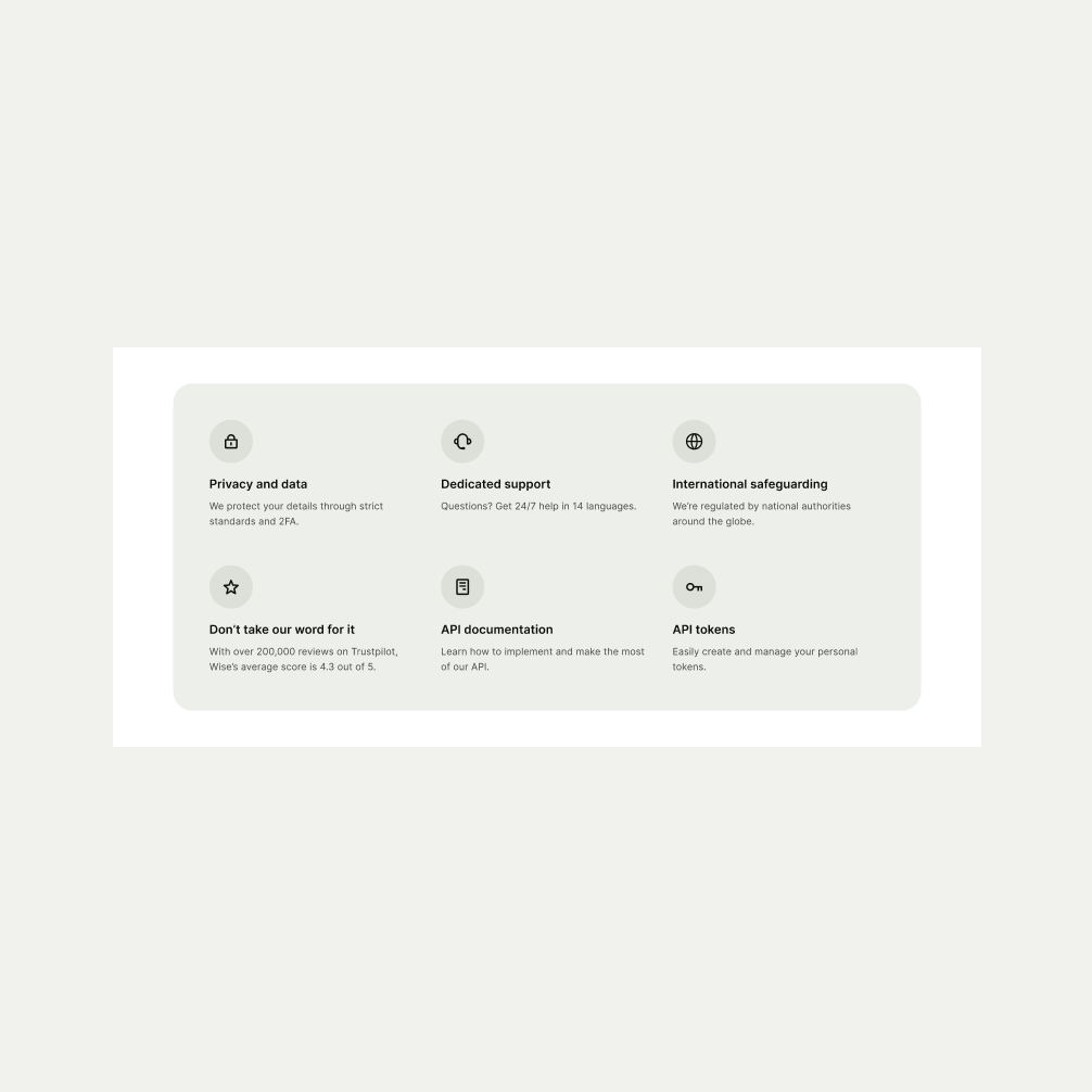 Icon List pattern in its max state