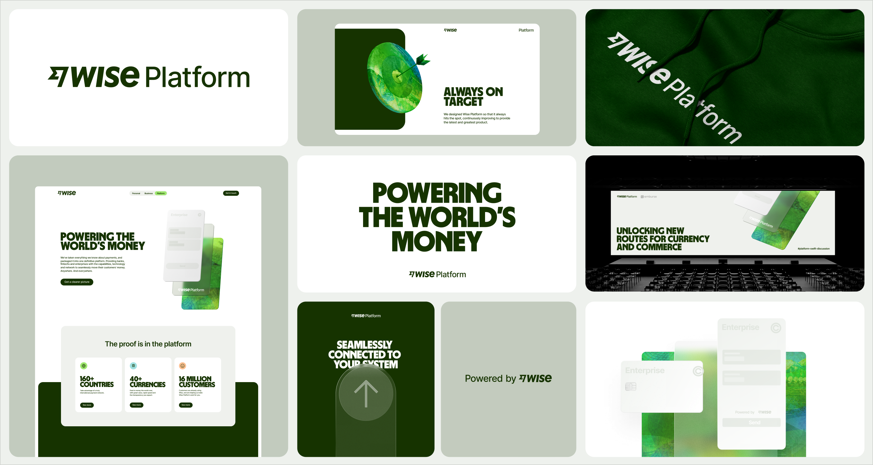 A mosaic with different images from Wise Platform Brand