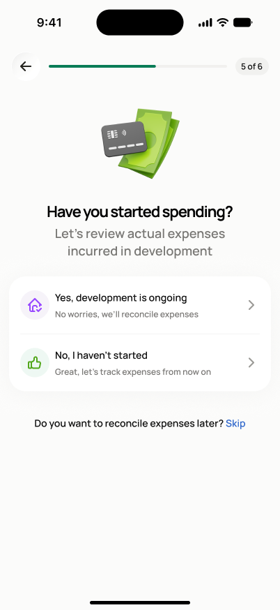 Confirm Spend Status