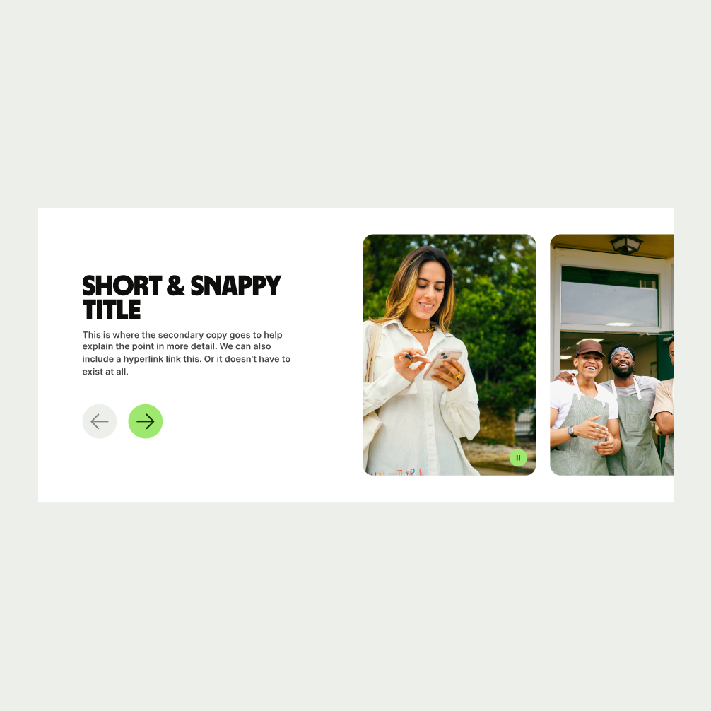 Carousel pattern with image cards