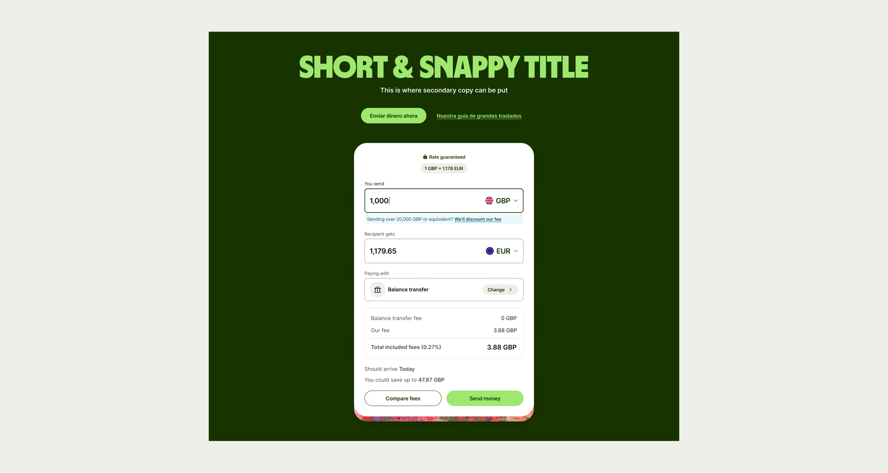 Hero Interactive pattern in another language