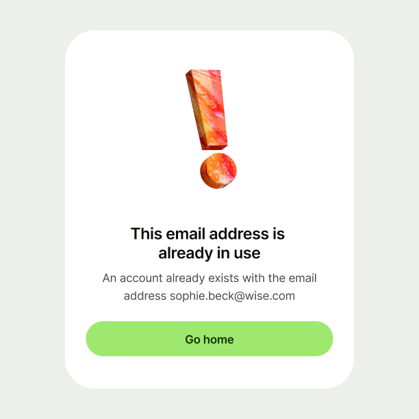 Error state with exclamation illustration