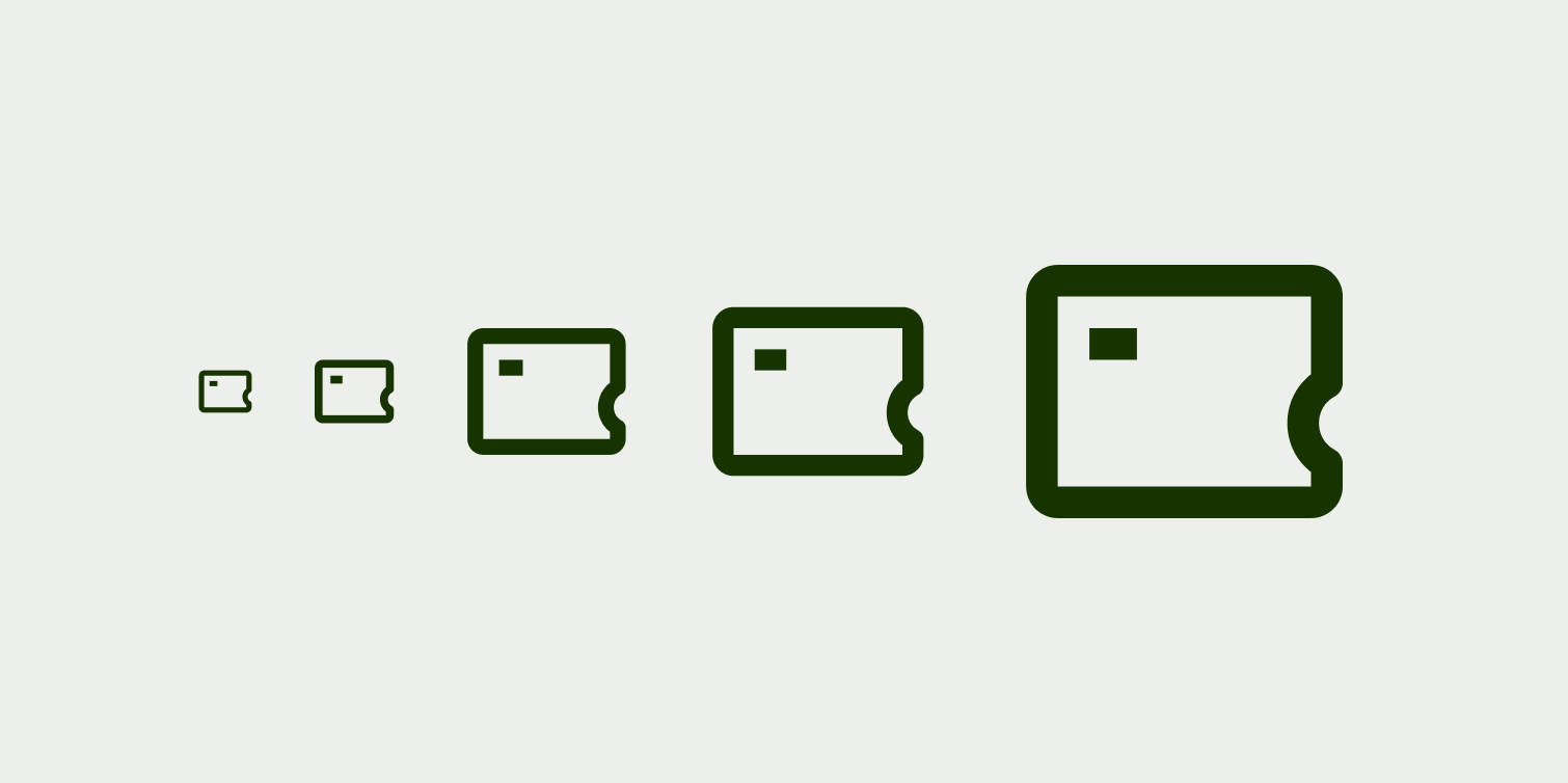 Icons sizes for marketing