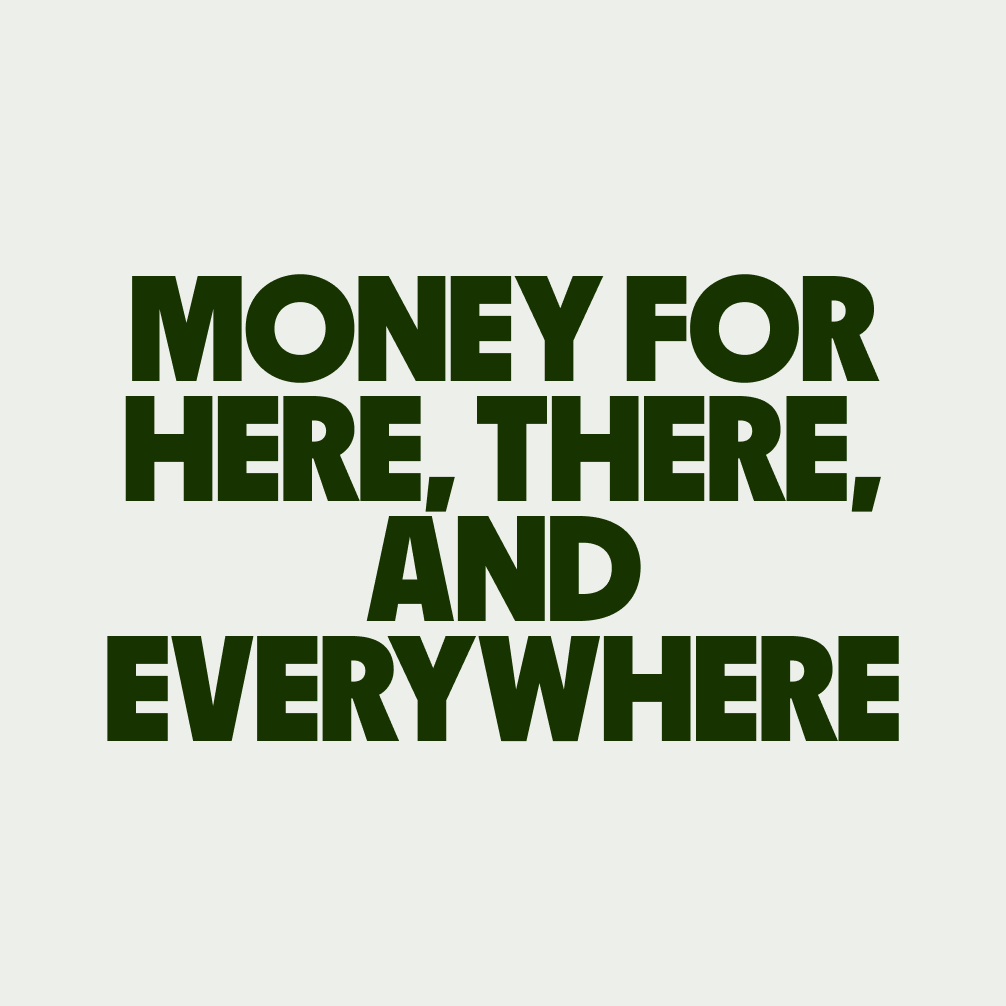 The words Riyal to Real Really Fast on a yellow background with lots of custom glyphs