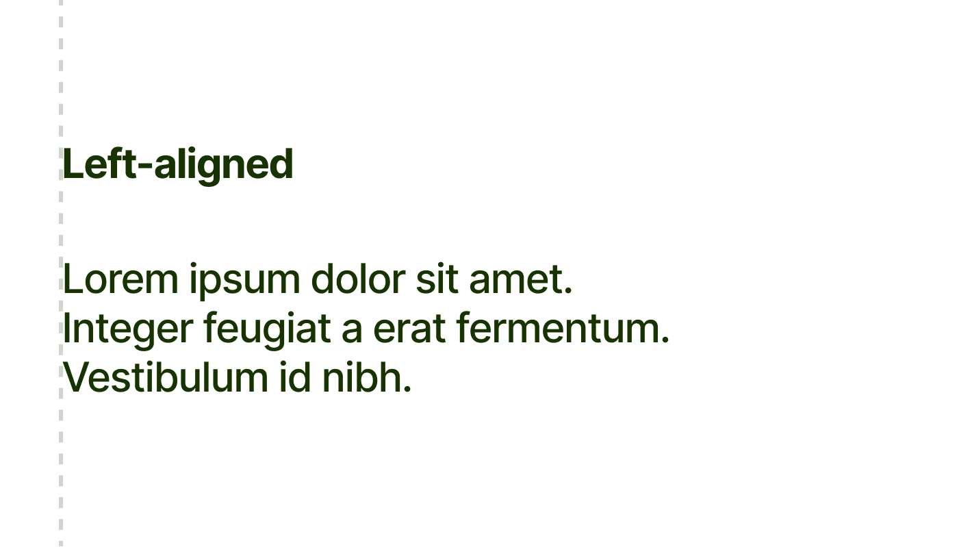 Some text shown left-aligned.