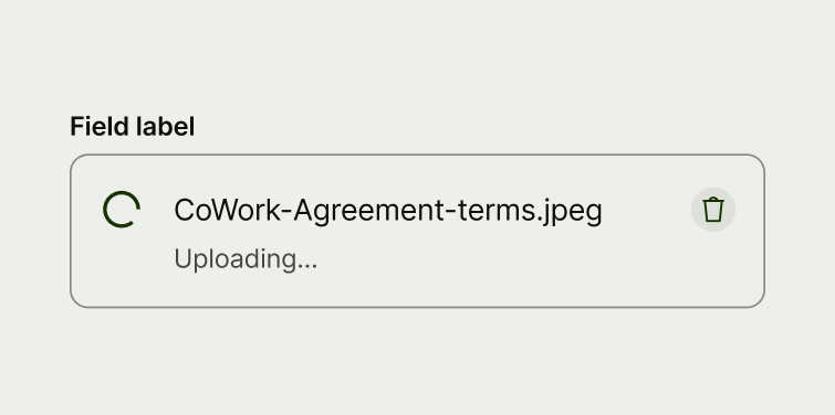 An upload input in the loading state.