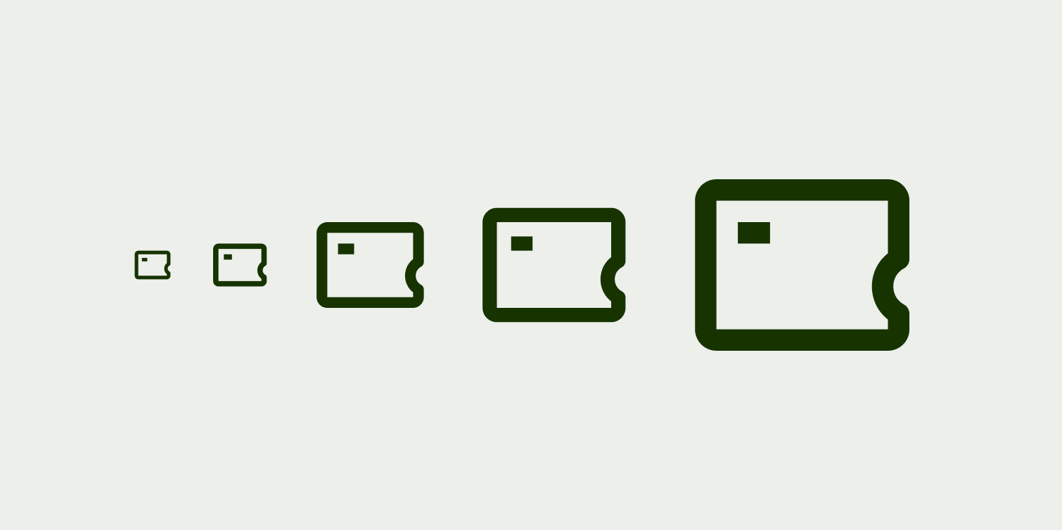 Icons sizes for marketing