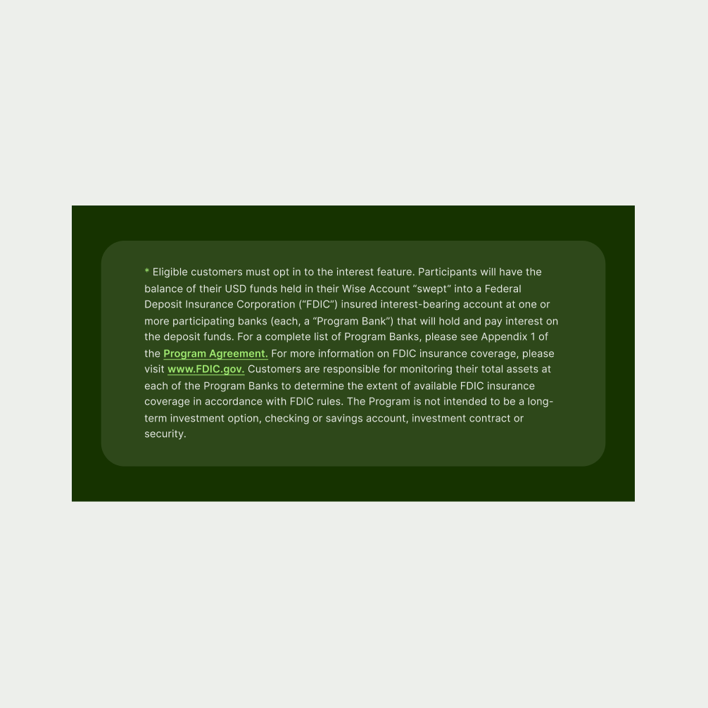 Text Disclaimer pattern in Forest Green theme