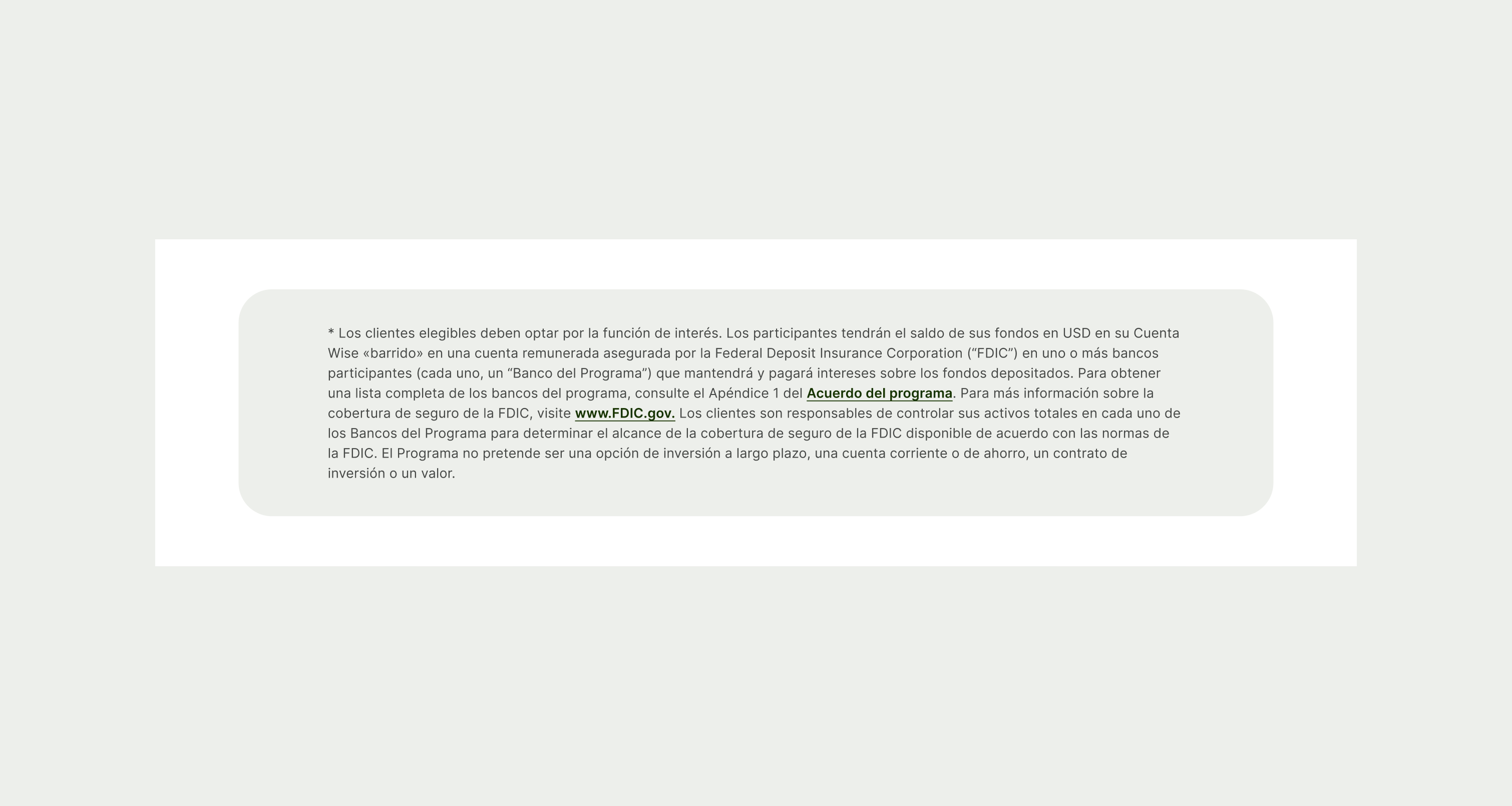 Text Disclaimer pattern in another language