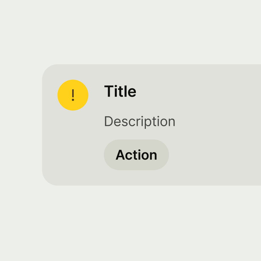 Card — action alert