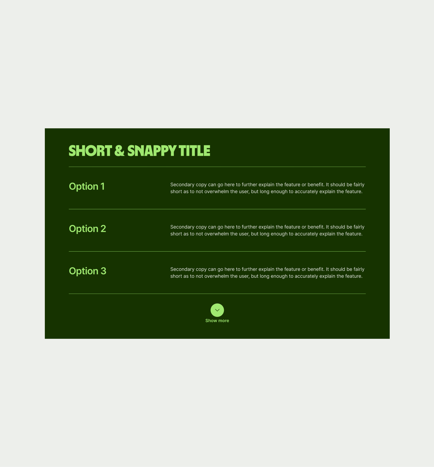 Text Stack pattern in Forest Green theme