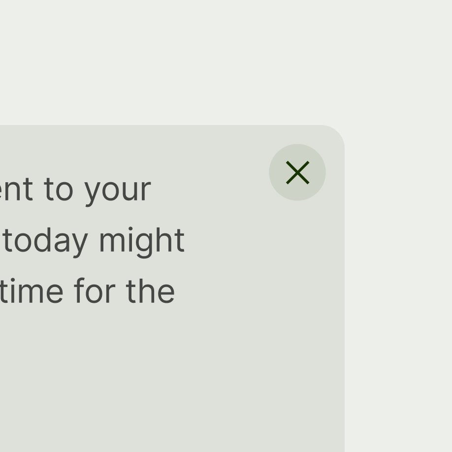 Card with cross for dismiss