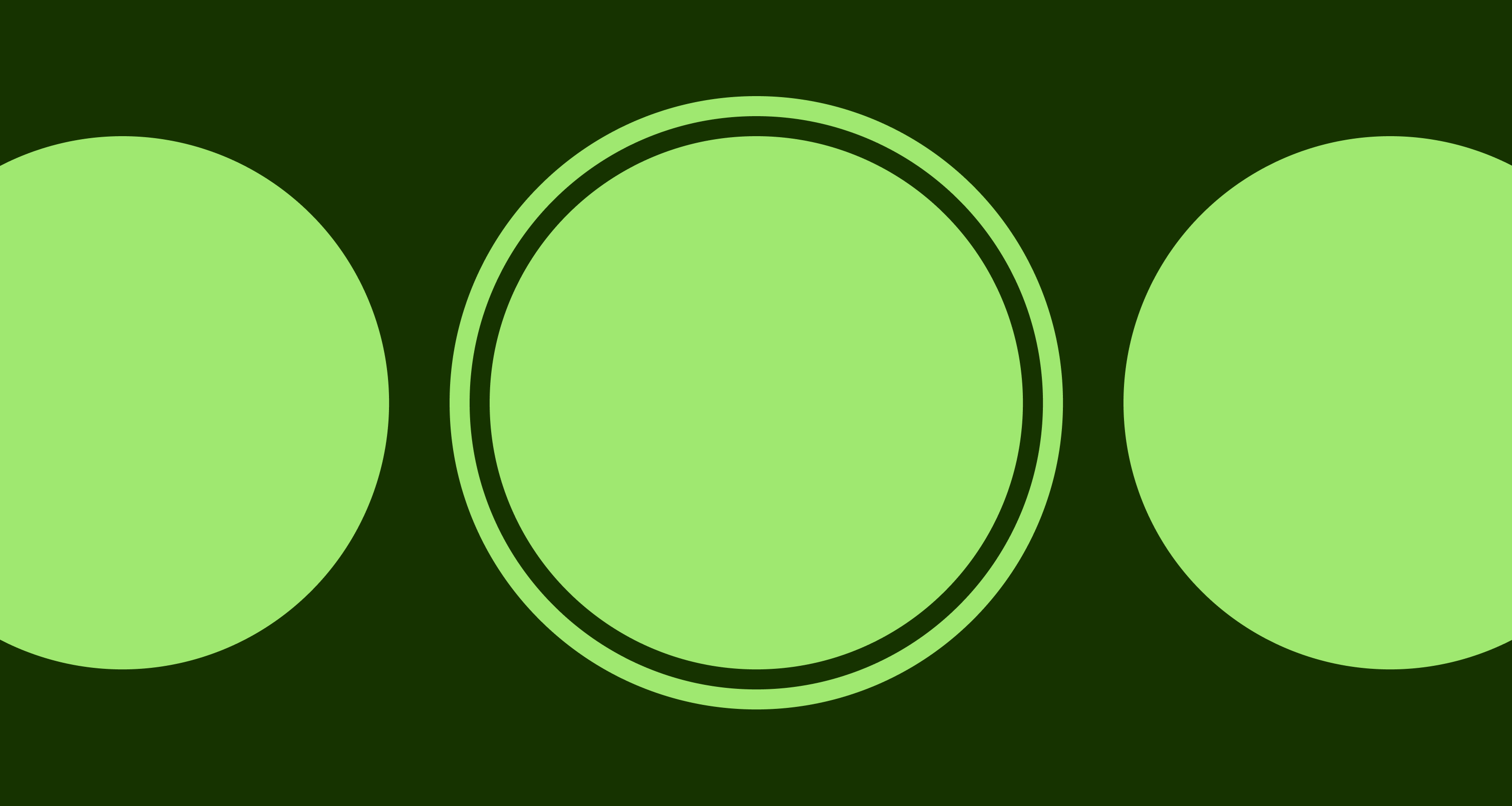 Three circles. The middle circle has an offset border to represent a focus state.
