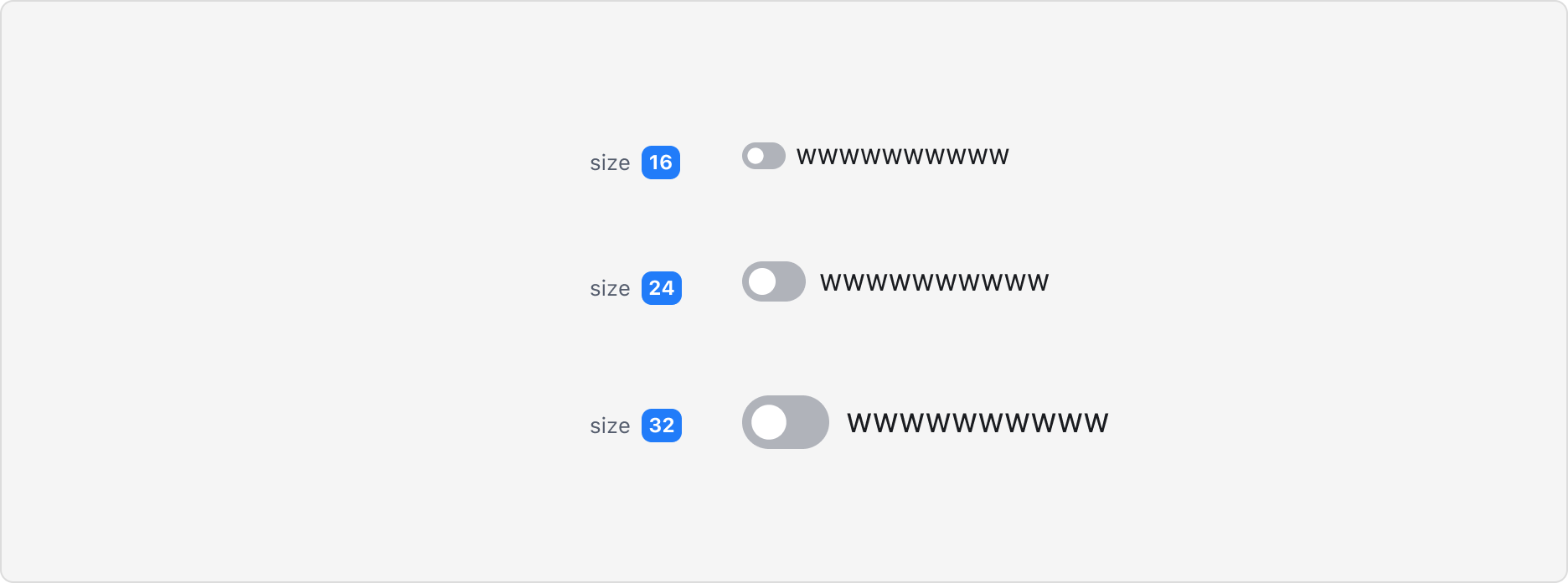 Switch의 Size Property - 16, 24, 32