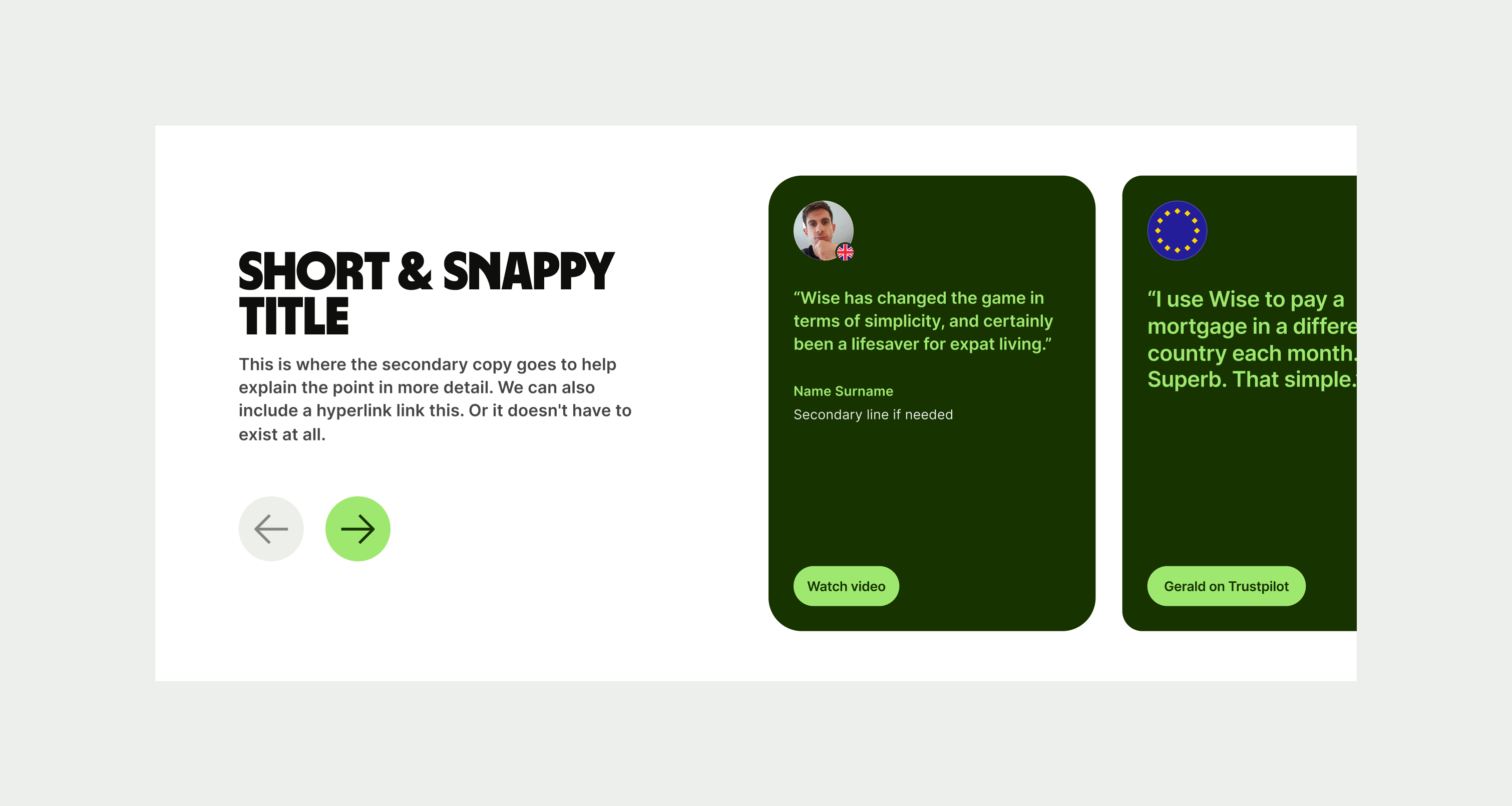 Carousel pattern on desktop