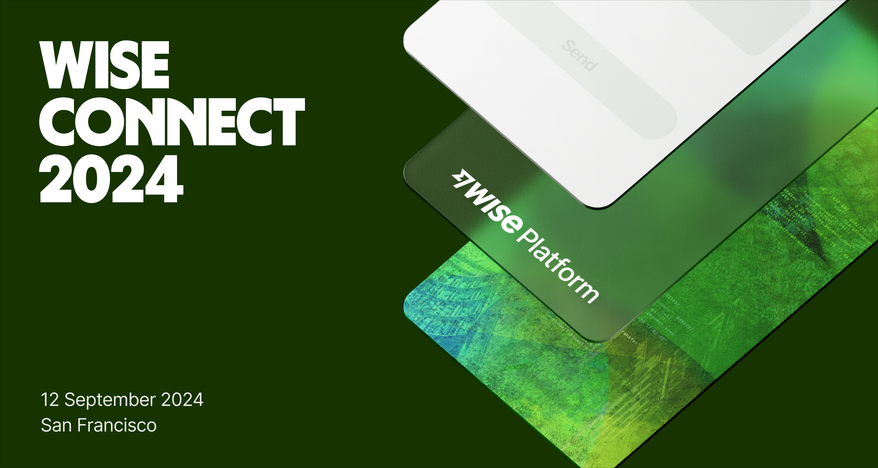 Wise Connect hero visual composed with lockup and stack