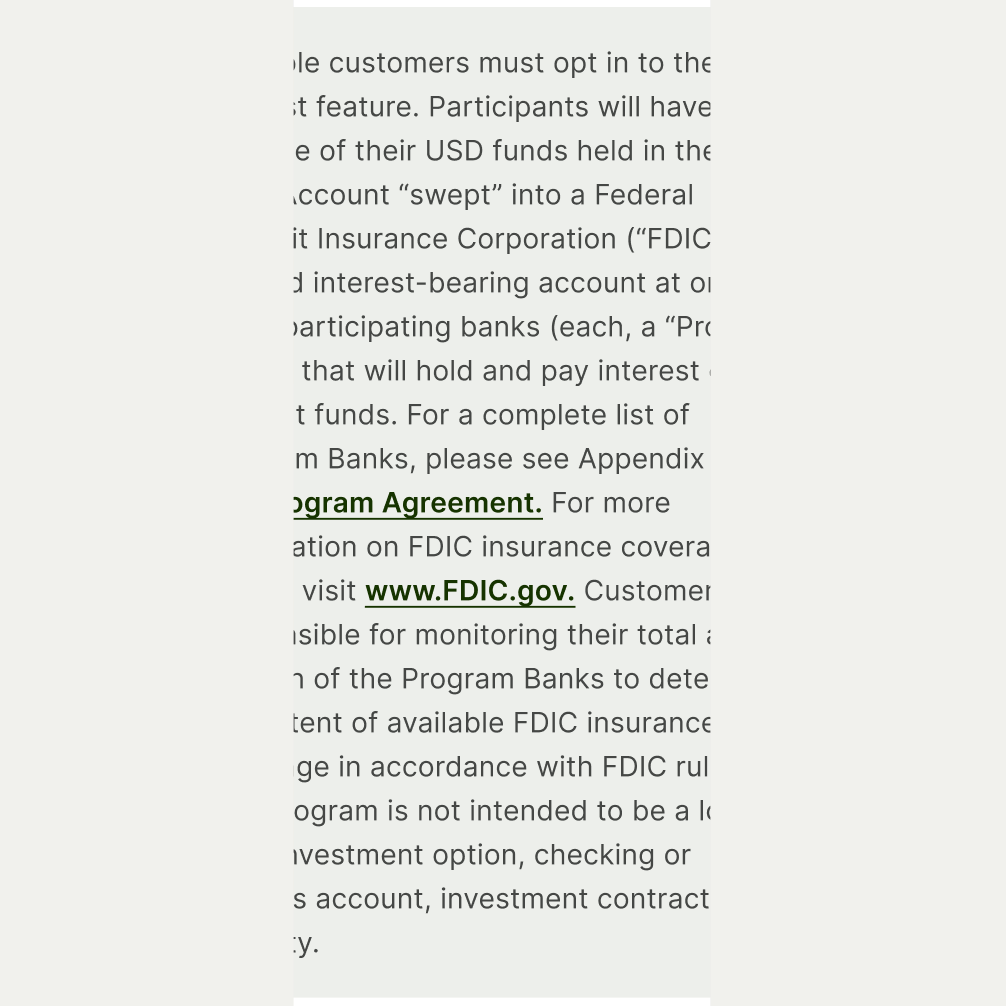 Text Disclaimer pattern in Light theme