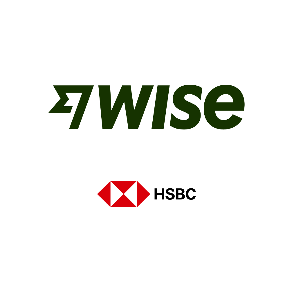 The Wise and HSBC logos, with the HSBC logo very small.