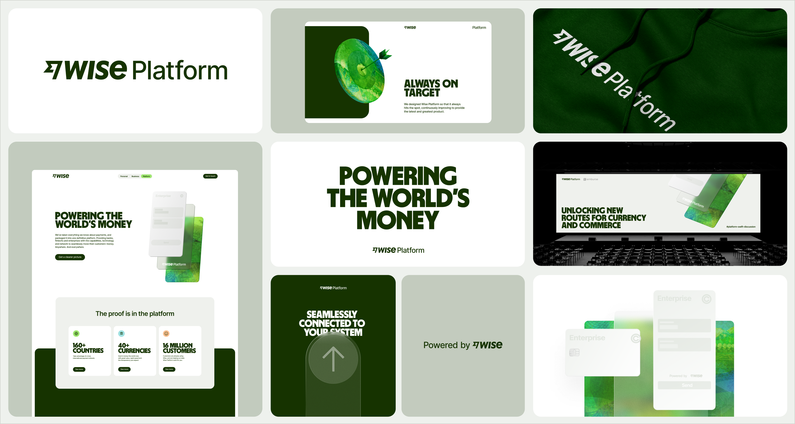 A mosaic with different images from Wise Platform Brand