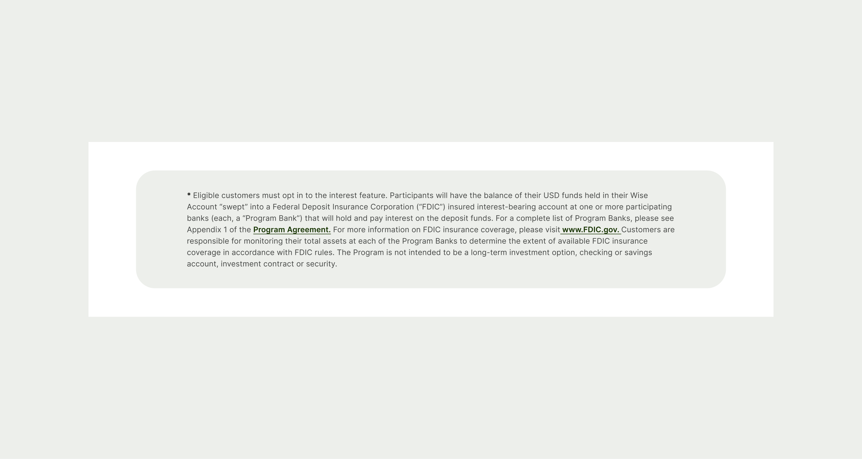 Text Disclaimer pattern