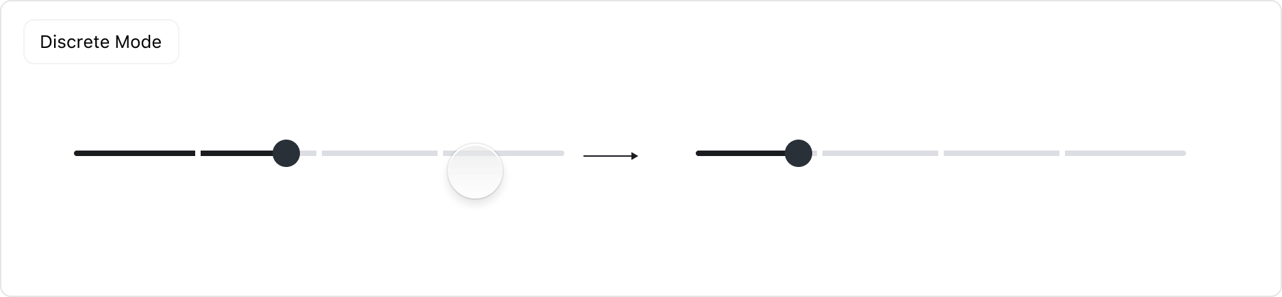Slider Tap jump 동작 예시 - Discrete Mode