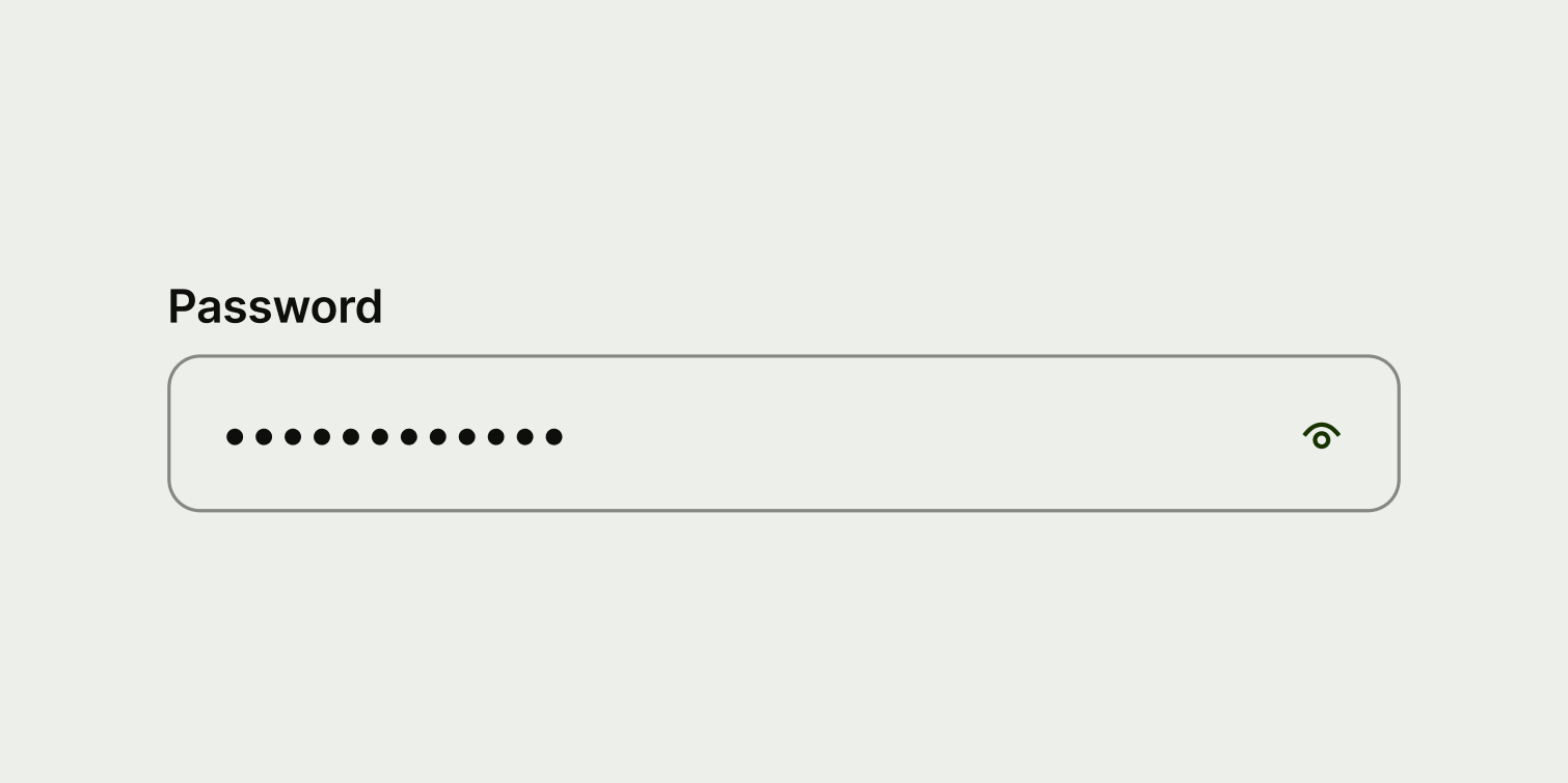 A password input with incorrect label copy.