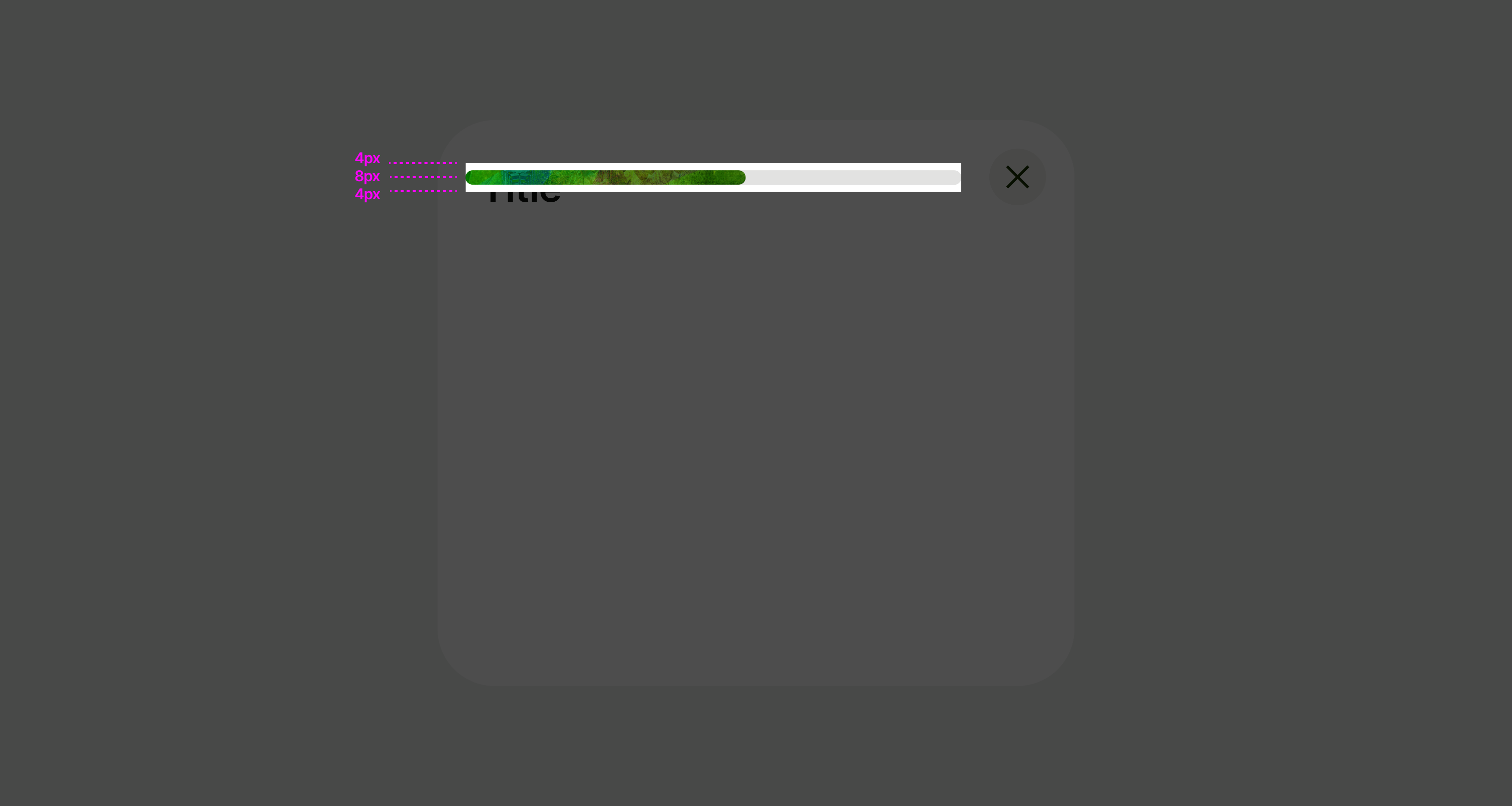 Progress bar placement on bottom sheets