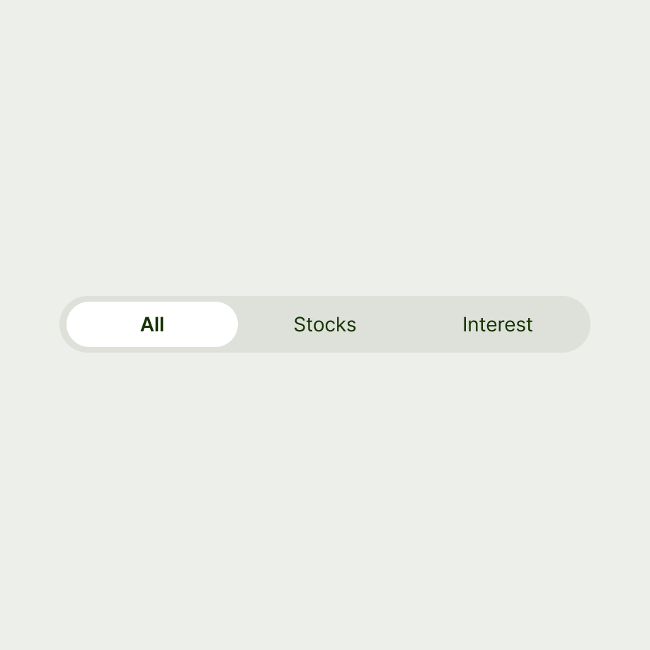 Segmented control with varied titles