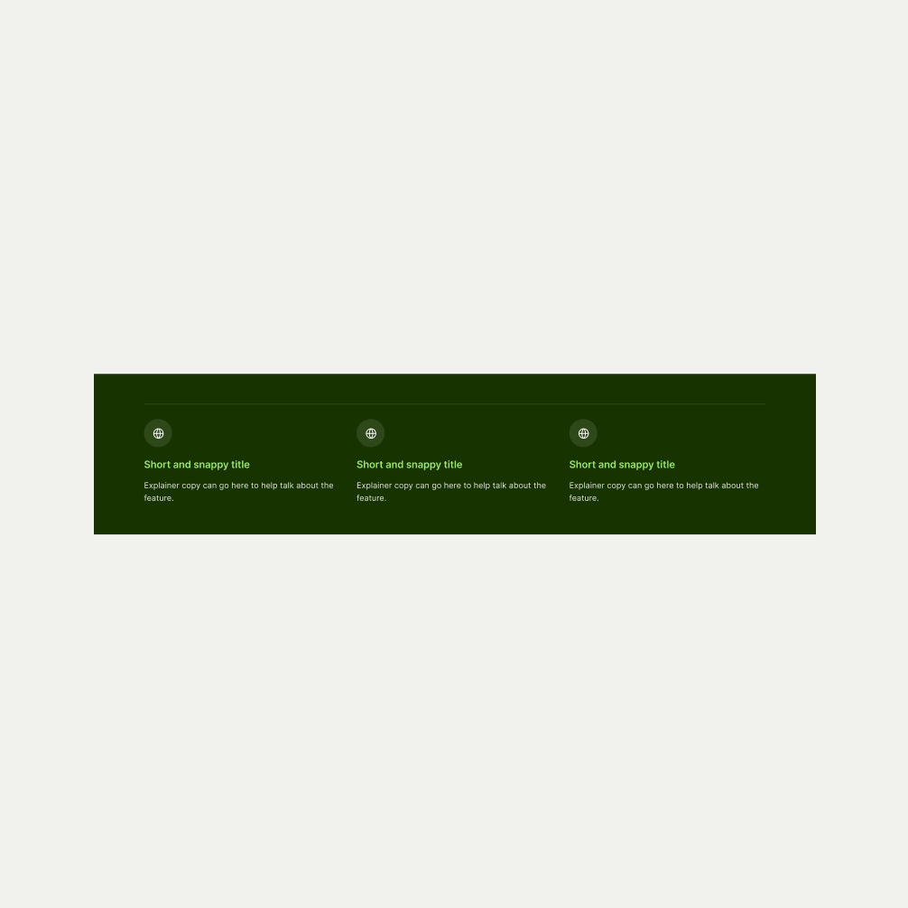 Icon Divider pattern in Forest Green theme