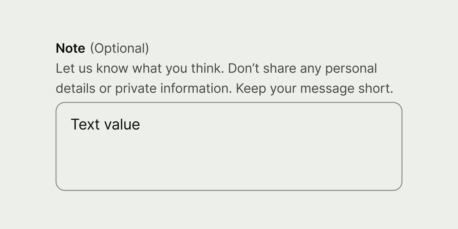 A text area with multiple sentences as the description.