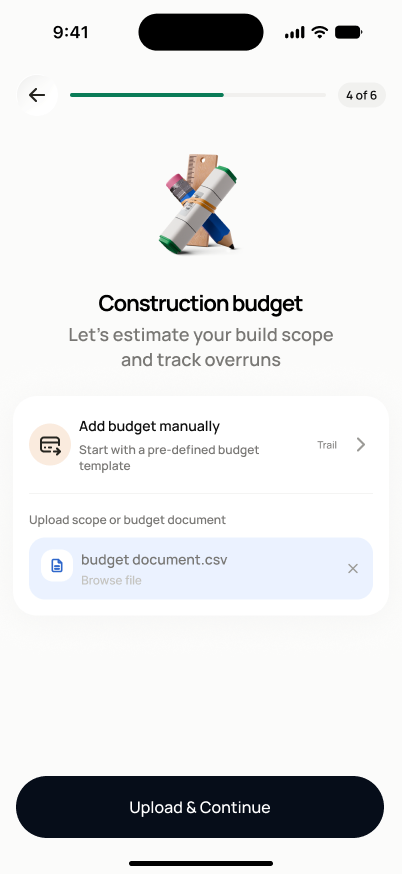 Construction Budget Entry Method