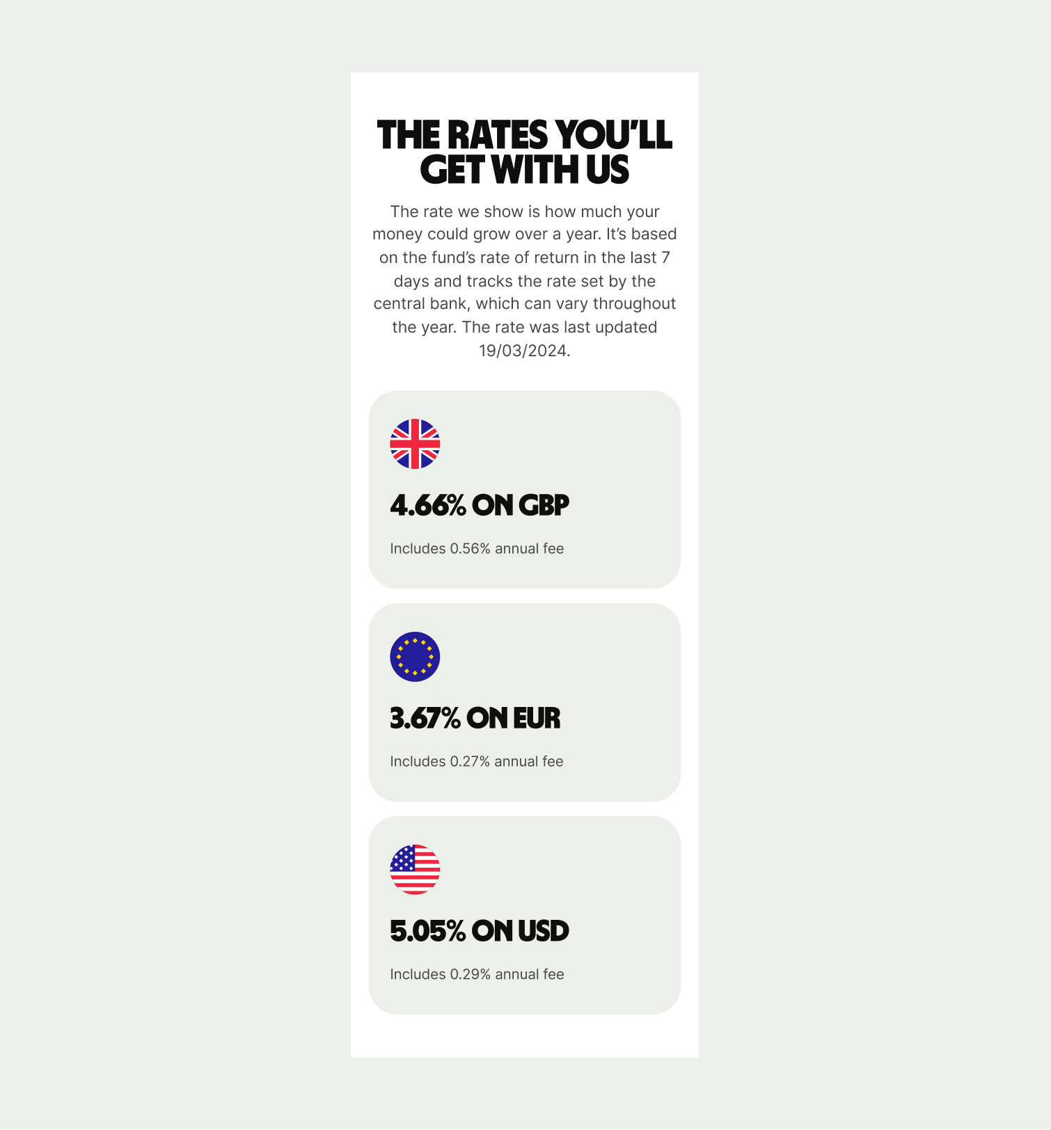 Card Cluster pattern on mobile
