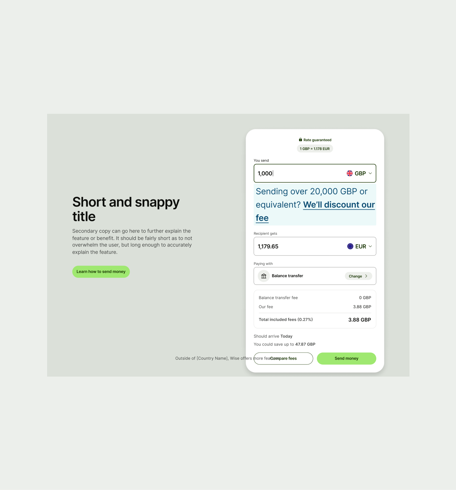 Feature Section Interactive in Neutral theme