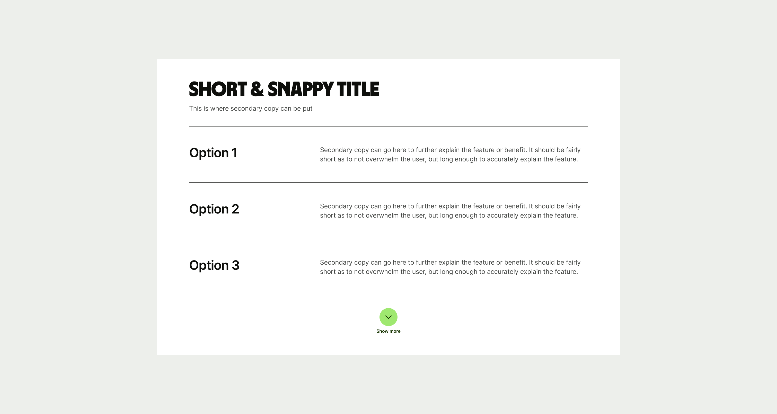Text Stack pattern
