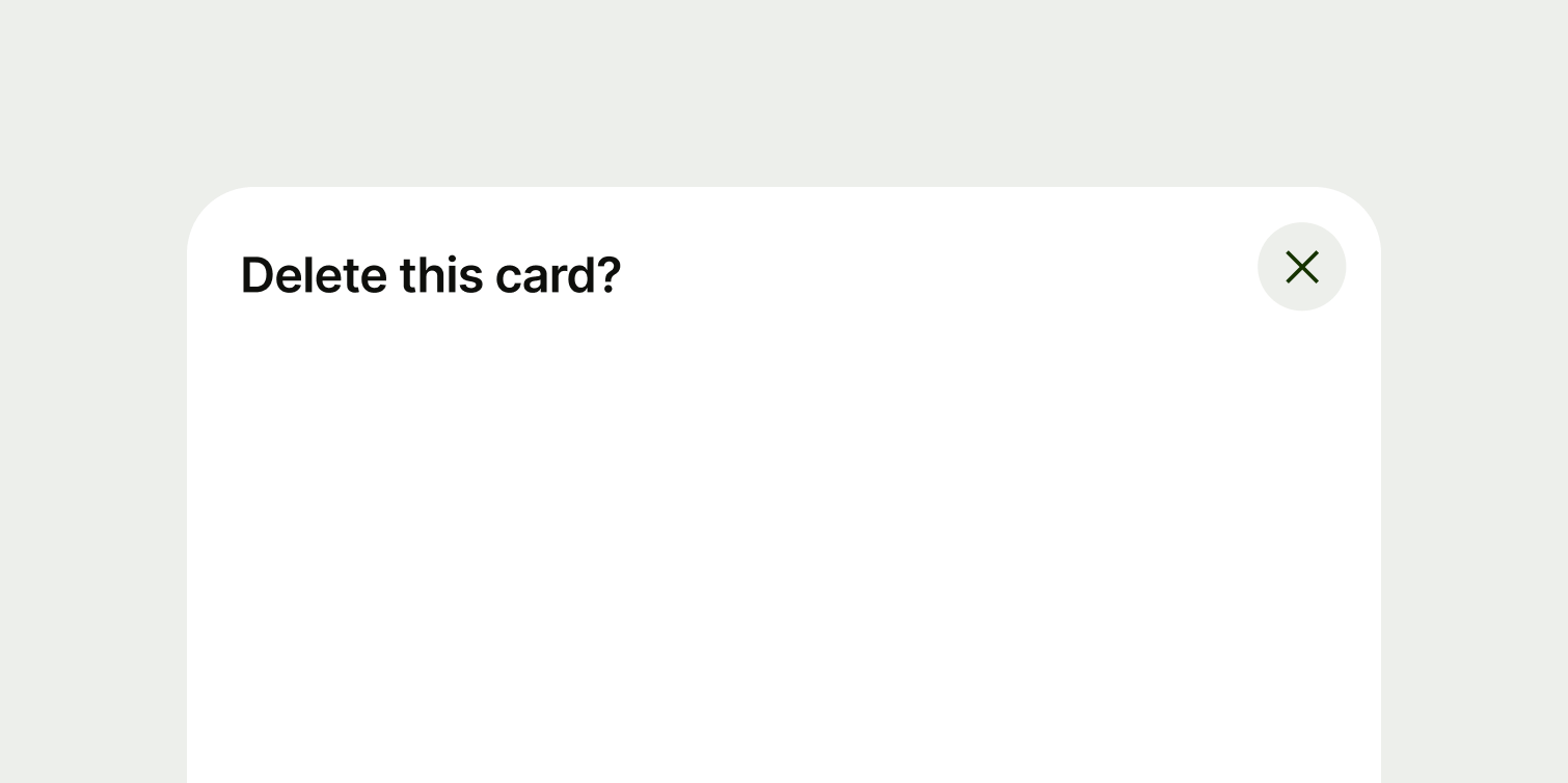 A modal with a question as the title.