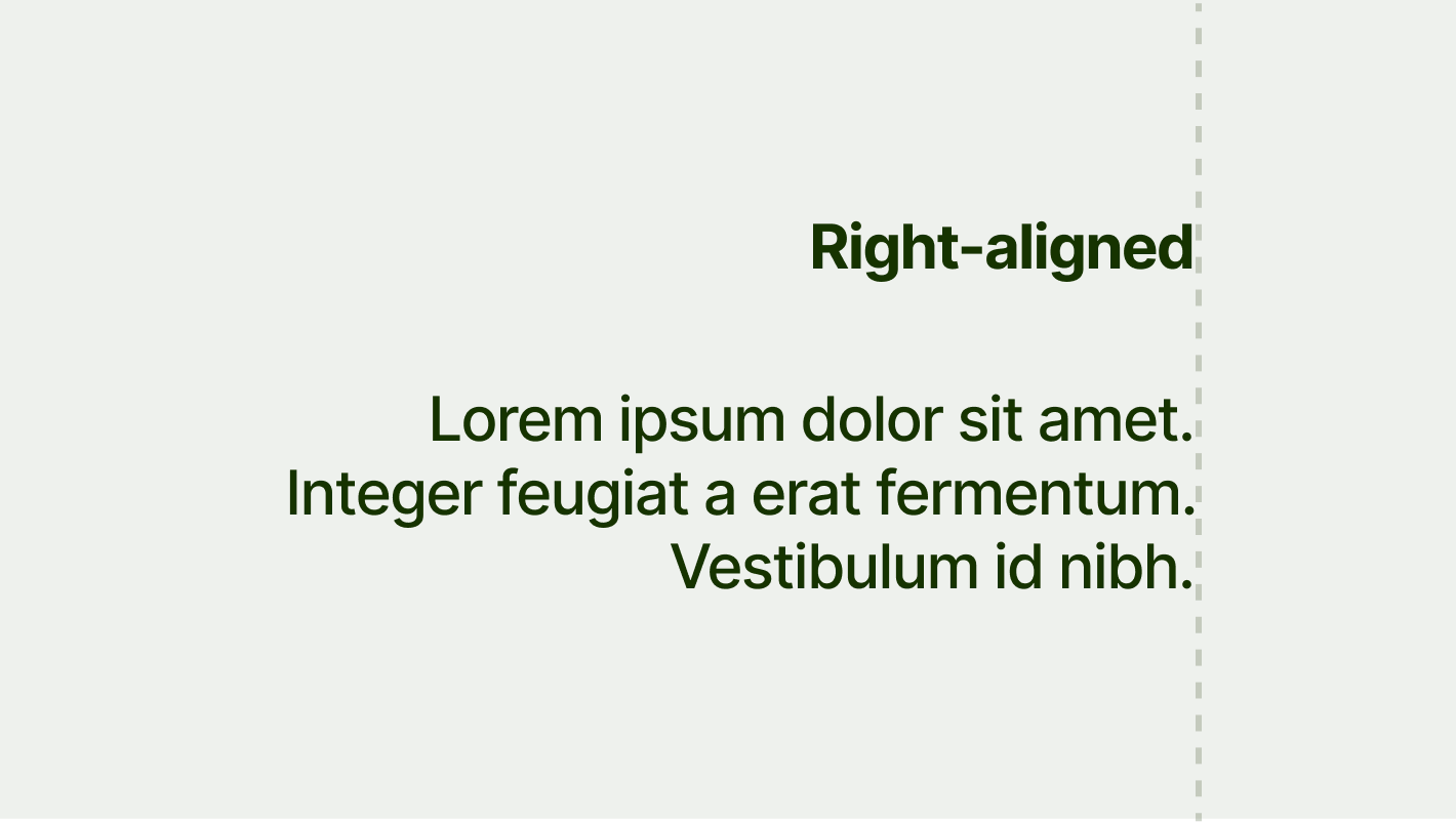 Some text shown right-aligned.